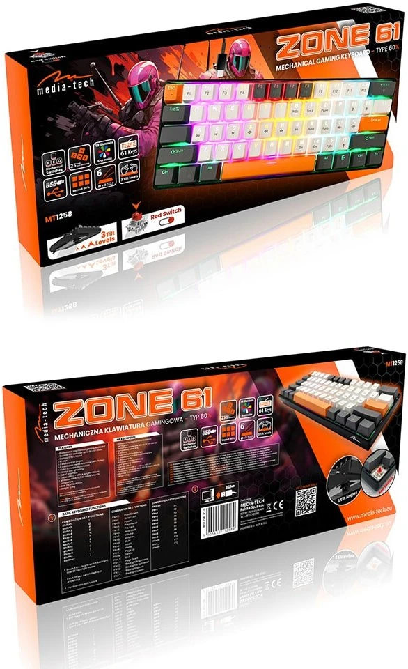 Žaidimų klaviatūra Media-Tech Zone 61, 61 klavišo