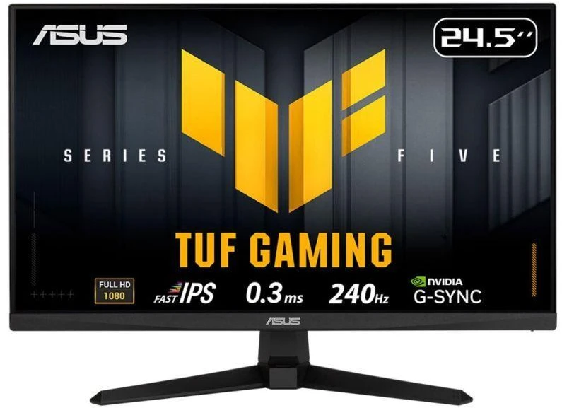 Žaidimų monitorius ASUS TUF Gaming Series 5 – VG259QM5A – 24,5 colio „Full HD Fast-IPS“ ekranas, 240 Hz, 0,3 ms, suderinamas su „G-SYNC®“, „AMD FreeSync™ Premium“, „ELMB SYNC“, 99 % sRGB, „DisplayWidget Center“, žaidimų DI