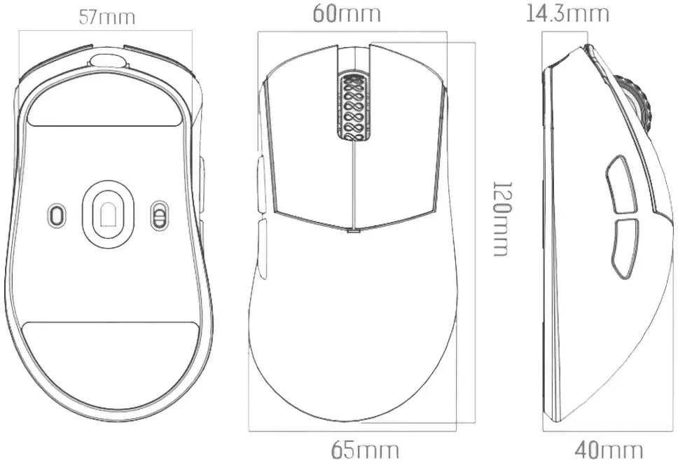 Lamzu PARO AURORA Wireless 8K Baltas (Balta) Belaidė Žaidimų Pelė