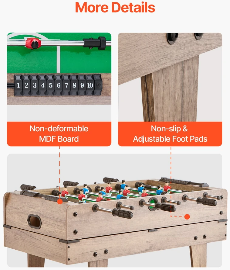 VEVOR 82 cm žaidimų stalas 4-in-1 vaikams