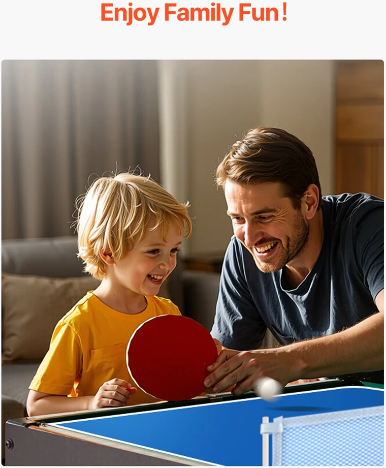 VEVOR 122 cm 4-in-1 stalo žaidimų komplektas