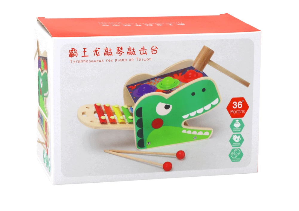 Lean Toys Edukacinis muzikinis žaislas Dinozauras