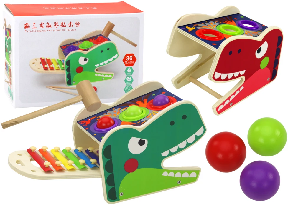 Lean Toys Edukacinis muzikinis žaislas Dinozauras