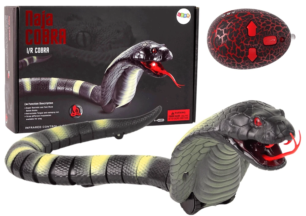 Lean Toys Nuotoliniu būdu valdomas kobra gyvatės žaislas, 44 cm