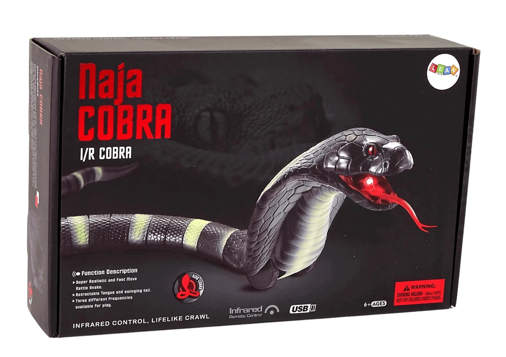 Lean Toys Nuotoliniu būdu valdomas kobra gyvatės žaislas, 44 cm