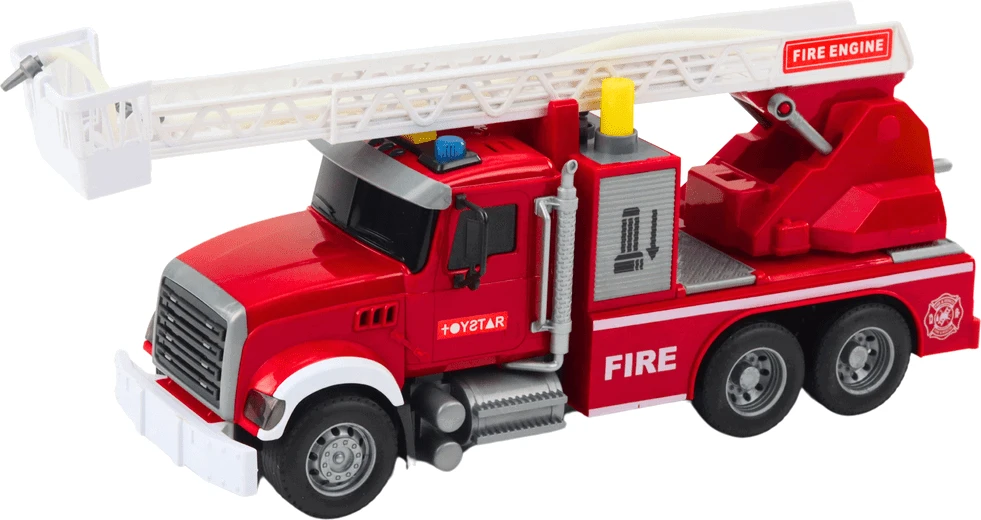 Lean Toys Didelis gaisrinės automobilis su garso, šviesos ir vandens funkcijomis