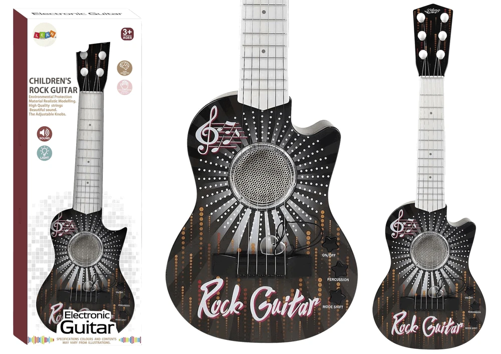 Lean Toys Vaikiška elektrinė gitara su šviesomis ir garsais