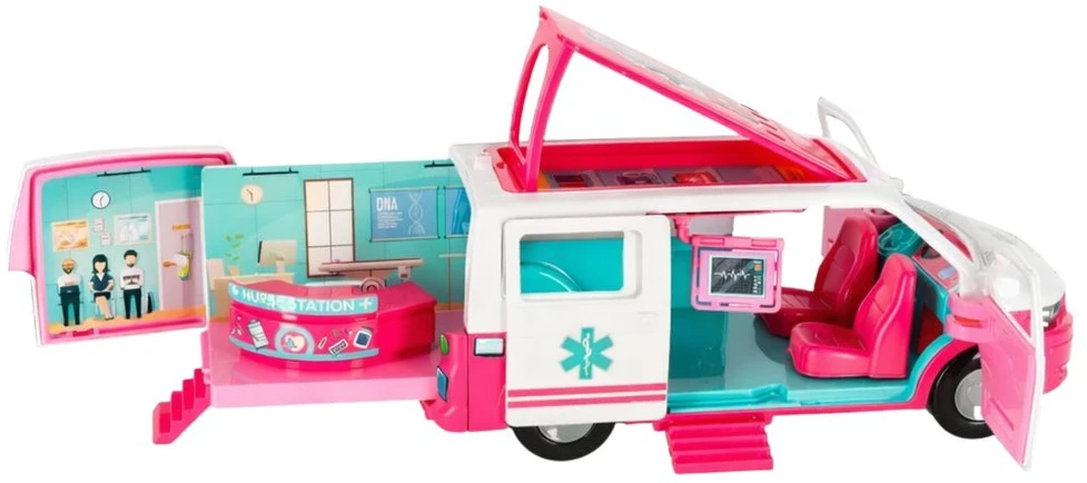 Lean Toys Ambulansinis žaislas ligoninė su gydytoja