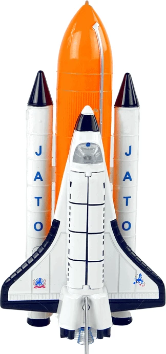 Lean Toys Žaislinė kosminė raketa su metaliniu erdvėlaiviu LeanToys