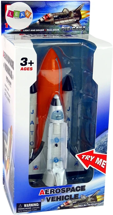 Lean Toys Žaislinė kosminė raketa su metaliniu erdvėlaiviu LeanToys