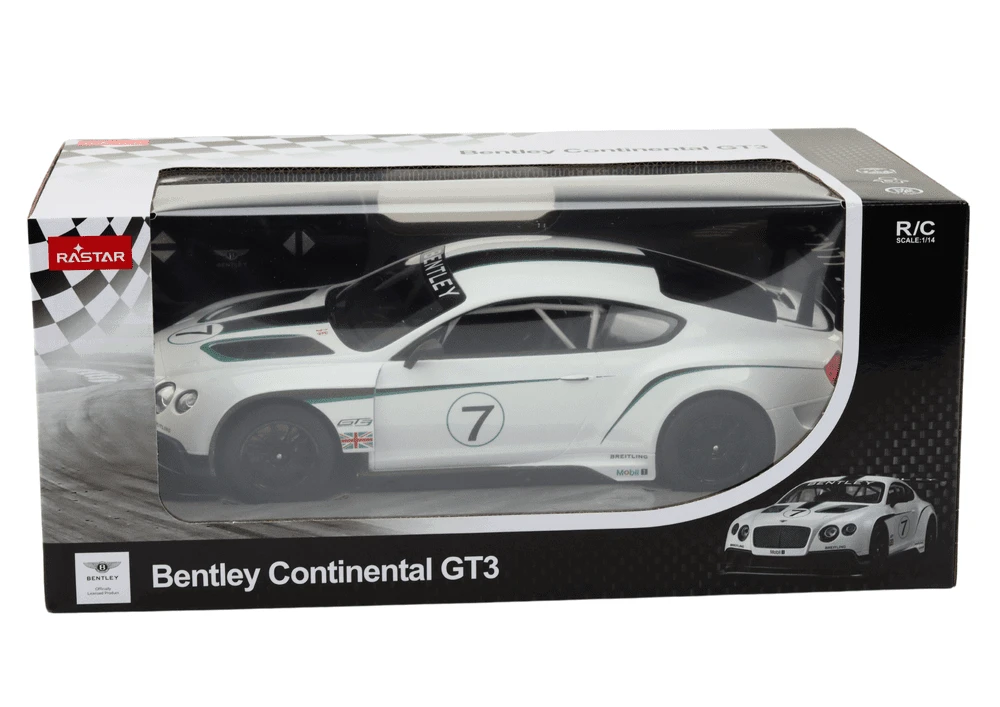 Rastar Nuotoliniu būdu valdomas Bentley Continental GT3 modelis, 1:14, baltas
