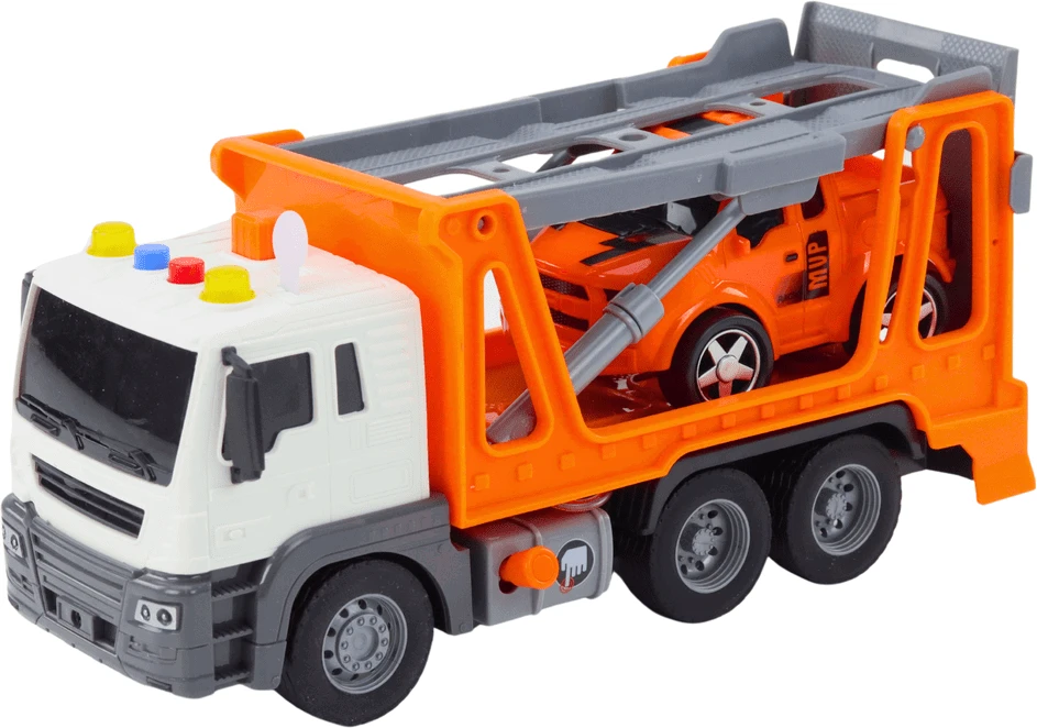 Lean Toys Evakuatorius su šviesomis ir garsais 1:16, oranžinė mašina