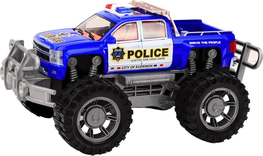 Lean Toys Policijos visureigis su pavara, mėlynas, 31x19x21cm