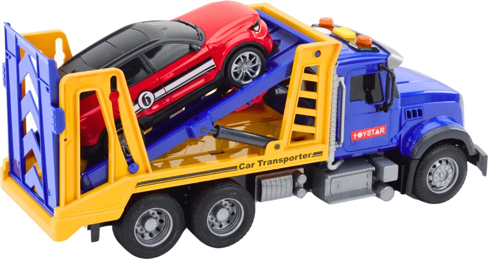 Lean Toys Didelis transporterio vilkikas su priekaba, šviesomis ir garsais
