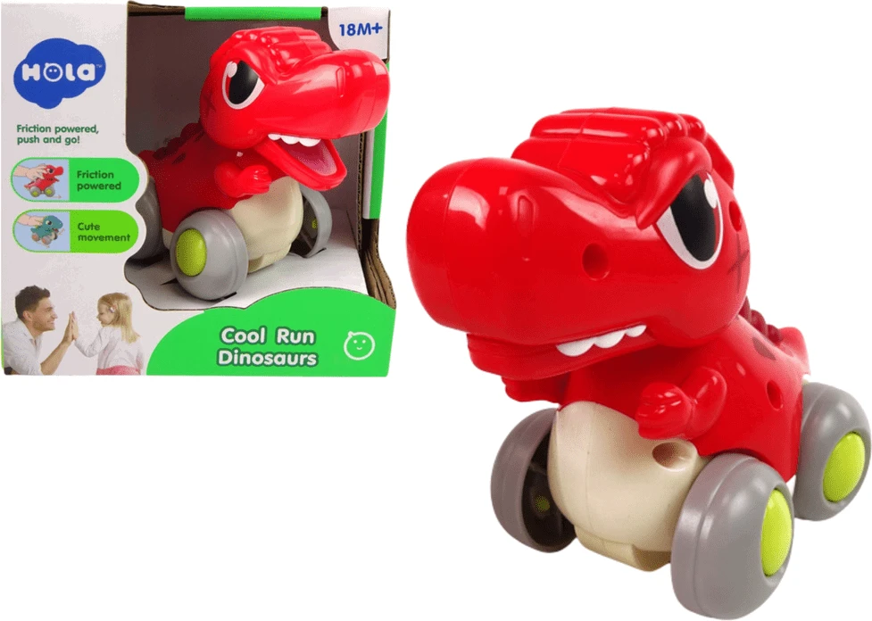 Lean Toys Dinozauras ant ratų Hola T-Rex, raudonas