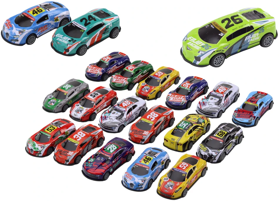 Sportinių mašinėlių rinkinys Lean Toys, įvairių spalvų, 20 vnt.