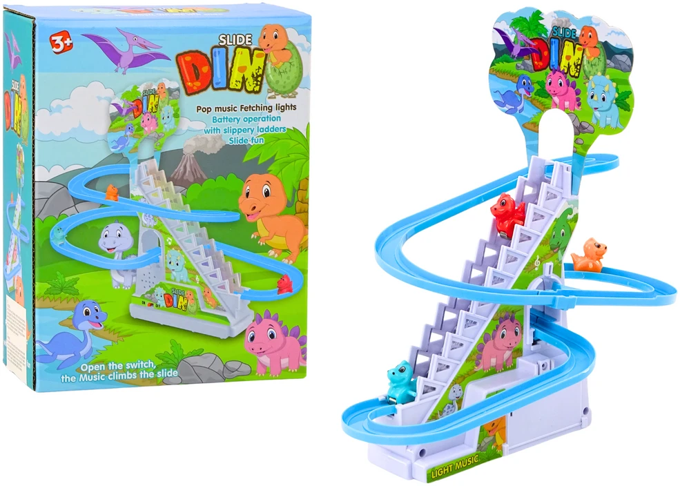 Lean Toys Dinozaurų Čiuožyklos Žaidimų Rinkinys su Šviesomis ir Garsais