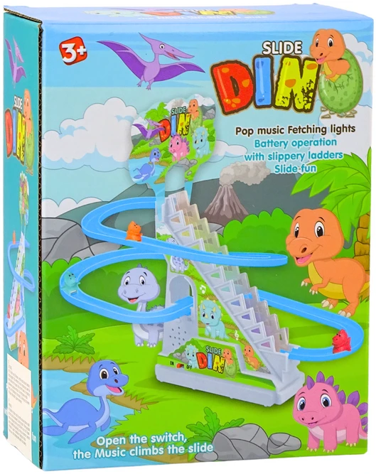 Lean Toys Dinozaurų Čiuožyklos Žaidimų Rinkinys su Šviesomis ir Garsais