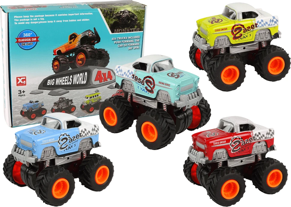 Lean Toys Mašinėlės 4x4 klasikinis didelių ratų modelis