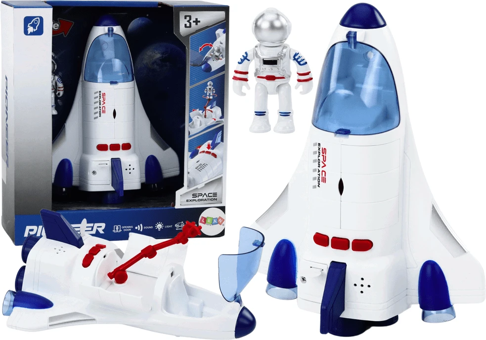 Lean Toys Žaislinis kosminis laivas su šviesomis ir garsais
