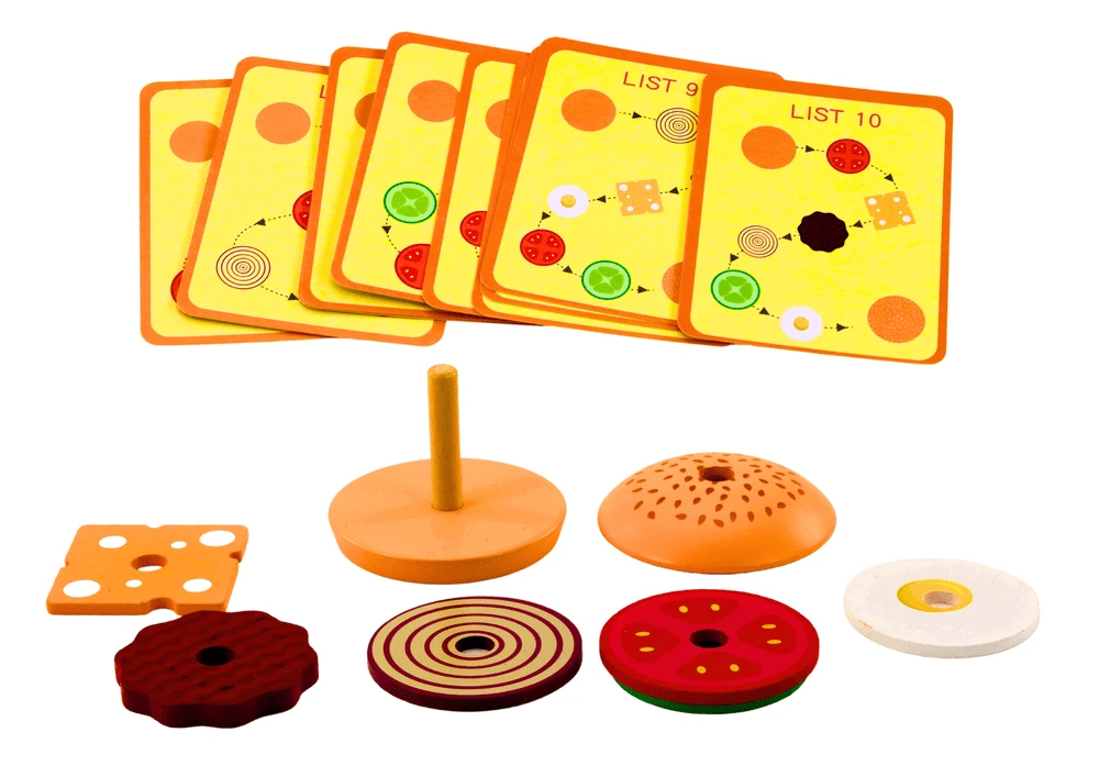 Lean Toys Medinis mėsainis su receptų kortelėmis, 8 dalių.