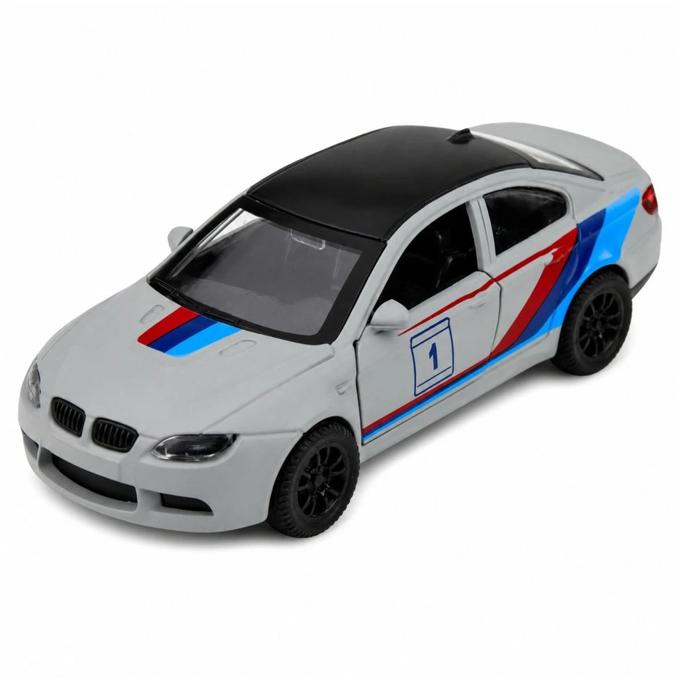 Lean Toys Žaislinis sportinis automobilis su inercine pavara ir atidaromomis durimis, matinis pilkas, 1:32