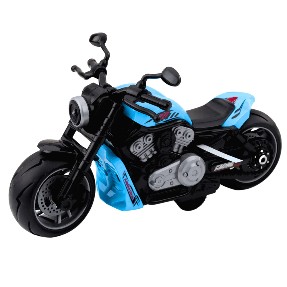 Lean Toys Žaislinis motociklas su šviesomis ir garsais, mėlynas, 22.5 cm