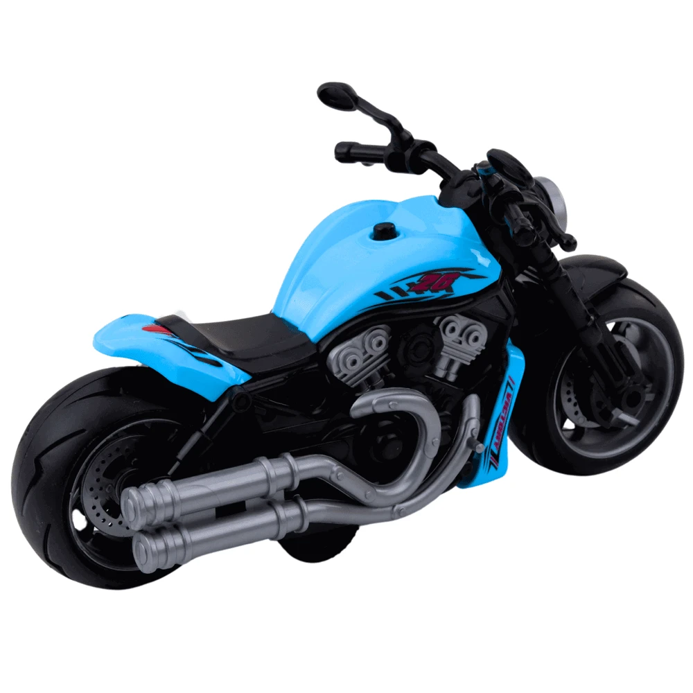 Lean Toys Žaislinis motociklas su šviesomis ir garsais, mėlynas, 22.5 cm