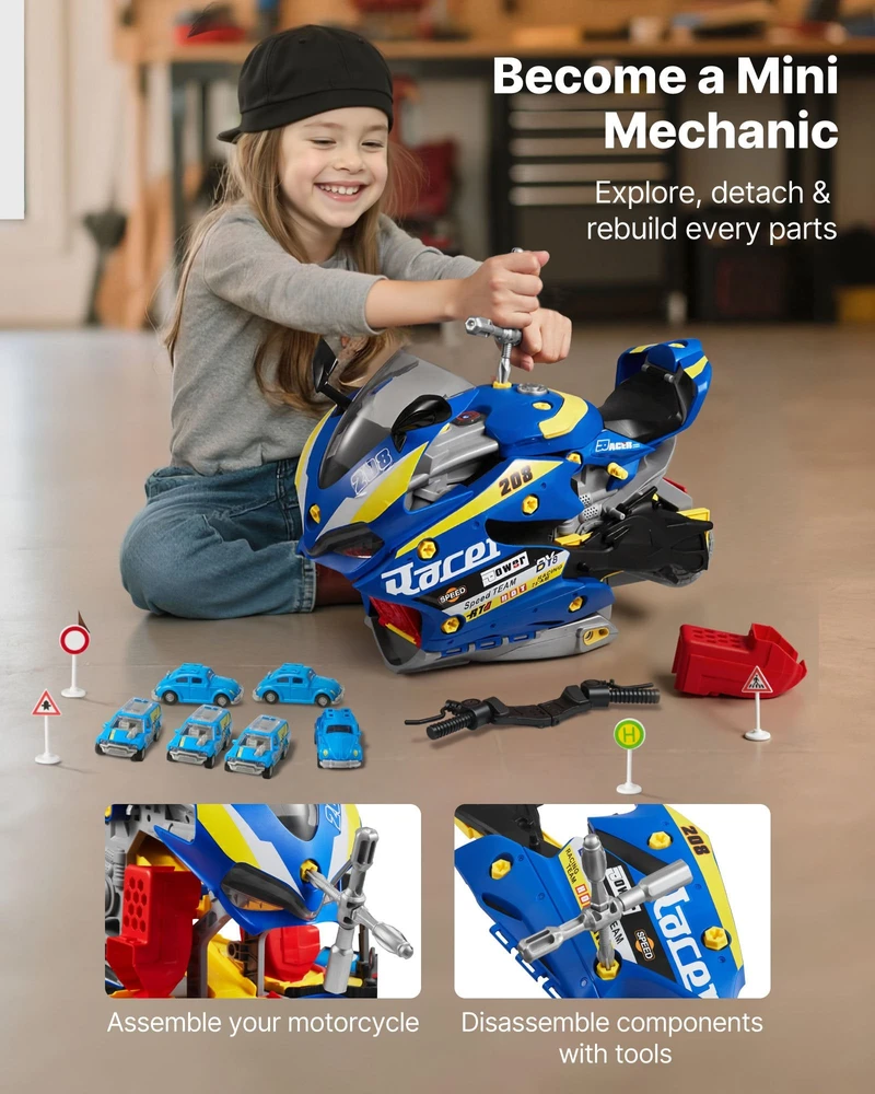 VEVOR Vaikiška motociklo variklio dirbtuvė, 25 dalys
