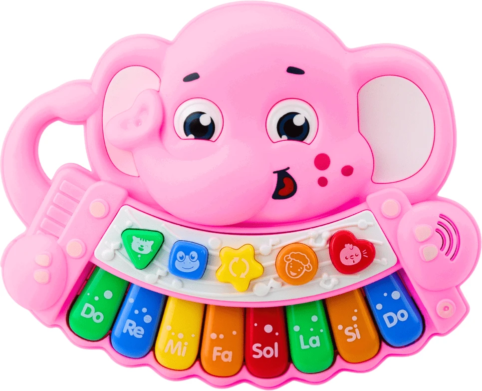 Lean Toys Interaktyvus rožinis drambliuko pianinas