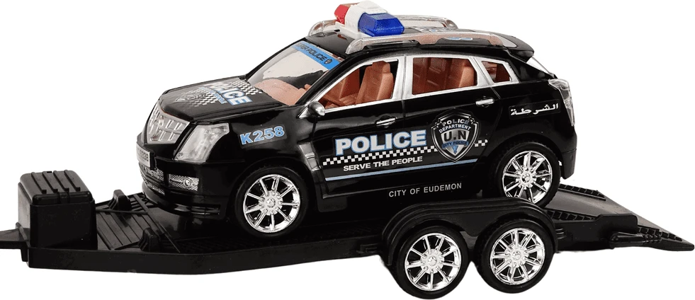 Lean Toys Žaislinis policijos visureigis su priekaba