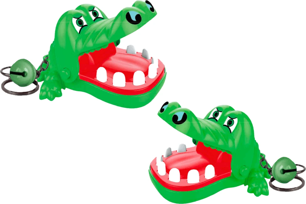 Lean Toys Žalias Krokodilo Pakabuko Žaislas su Skambučiu