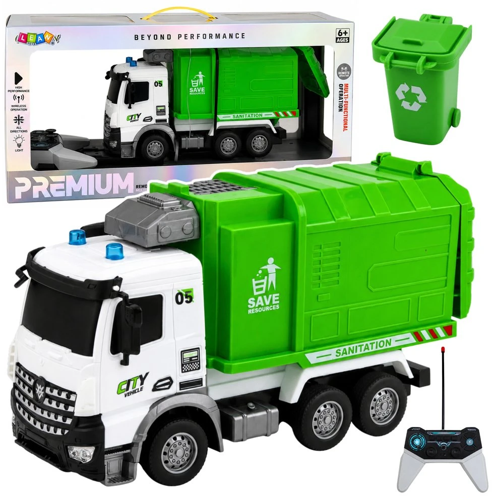 Lean Toys Nuotoliniu būdu valdomas šiukšliavežis 1:14, 2,4 GHz, 30 × 16,5 × 10,5 cm