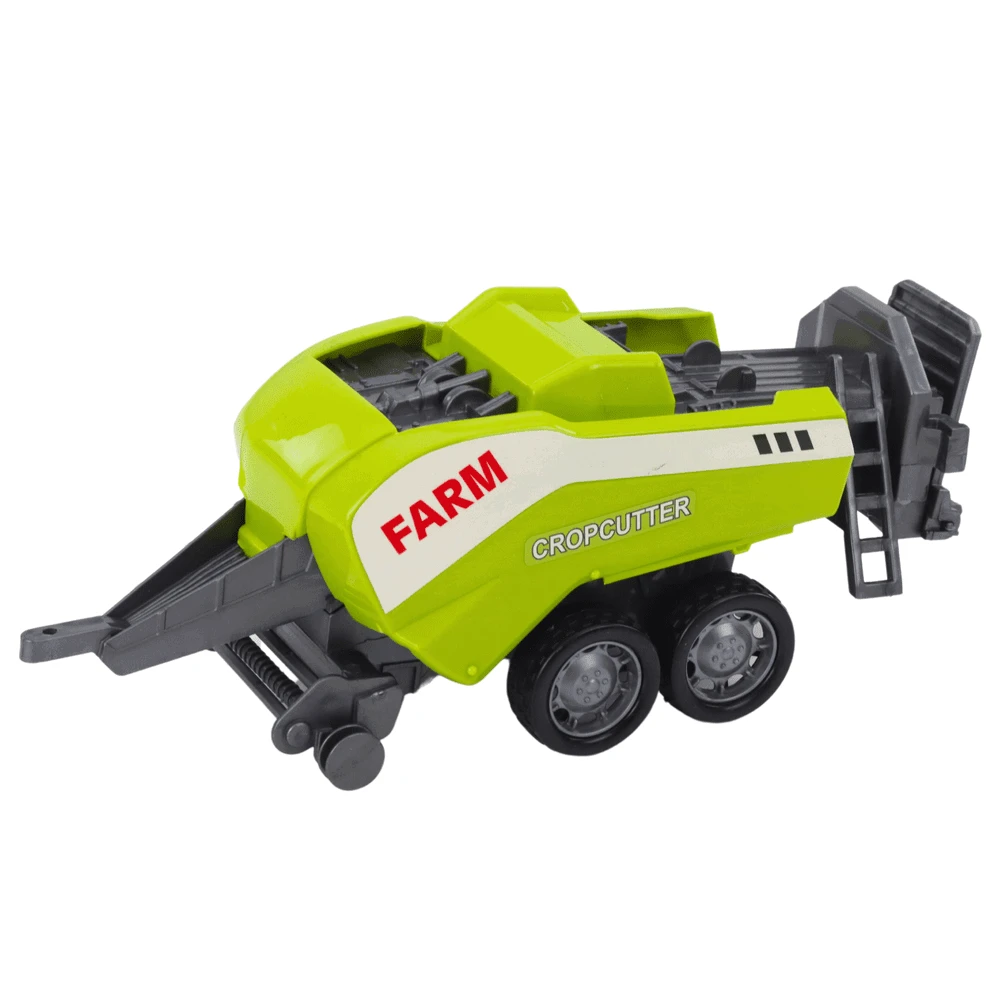 Lean Toys Raudonas traktorius su krautuvu ir presu