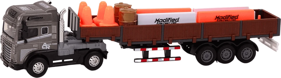 Lean Toys 1:24 Sunkvežimis su Priekaba ir Garso Efektais