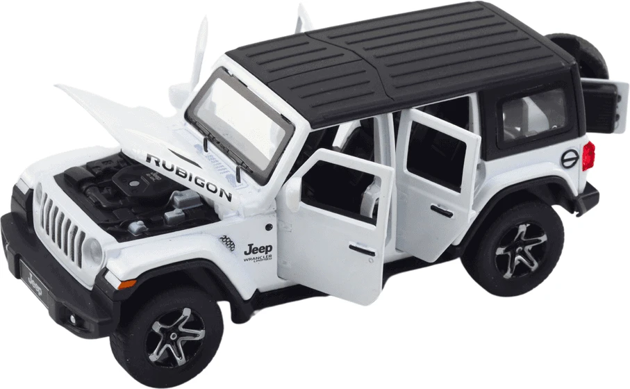 Lean Toys Bekelės Automobilis su Kemperiu Baltas 1:32 – Metalinis Modelis su Šviesomis ir Garsais