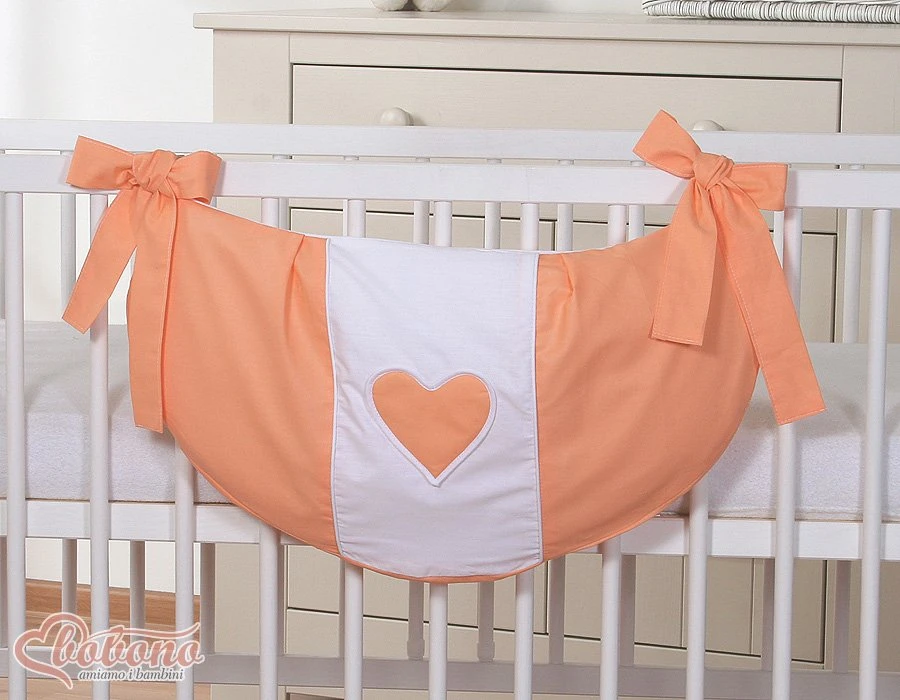Žaislų krepšys pakabinamas Hanging Hearts“ oranžinis
