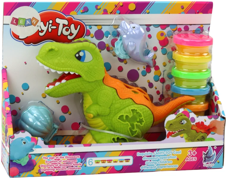 Zestaw Dinozaurų Plastilino Rinkinys su 6 Spalvomis ir Formelėmis