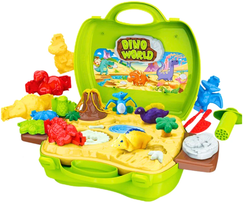 Lean Toys Dinozaurų pasaulio modelinas lagamine