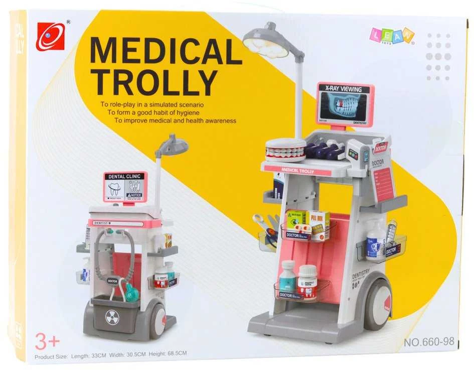 Lean Toys Dantisto rinkinys su medicininiu vežimėliu, 26 dalys