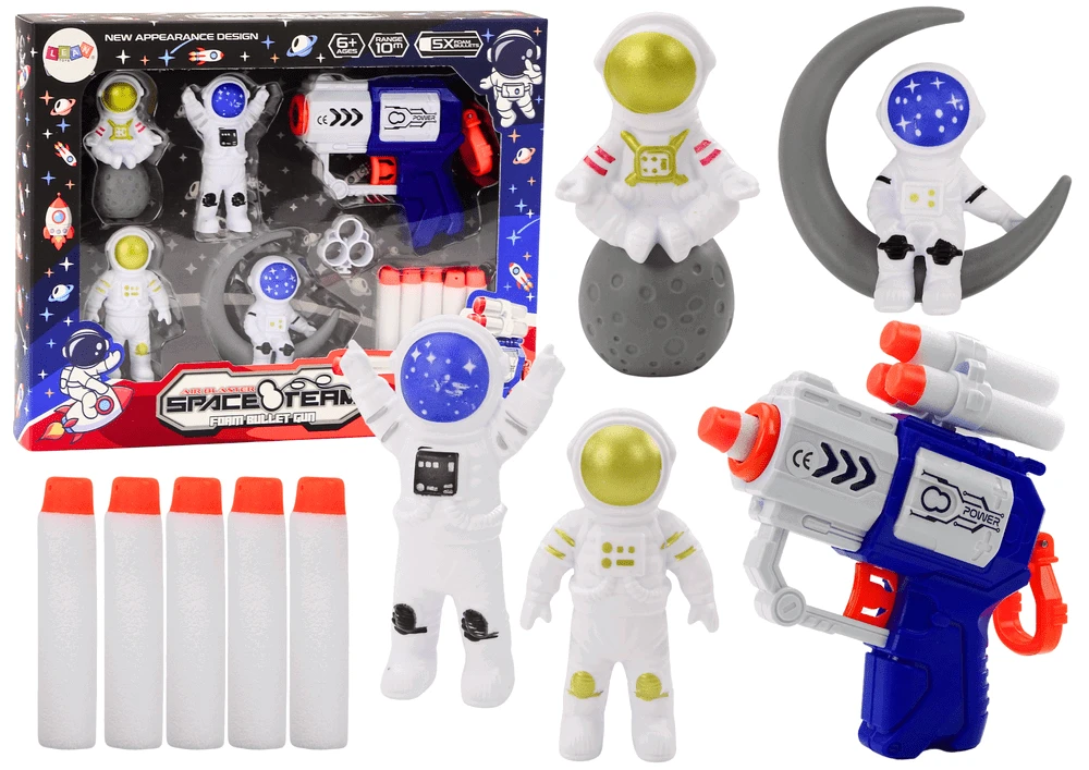 Lean Toys Vaikiškas kosminis šautuvas su astronautais, 13x11x4.5cm