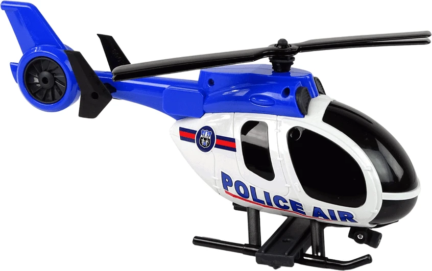 Žaislinio policijos automobilio ir sraigtasparnio rinkinys Lean Toys