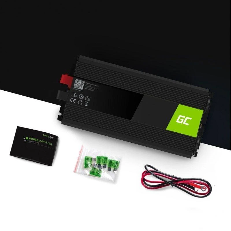 Green Cell Žalias Cell Inverteris 24V/230V 1500W/3000W Modifikuota sinusinė išėjimo įtampa Žalias Cell