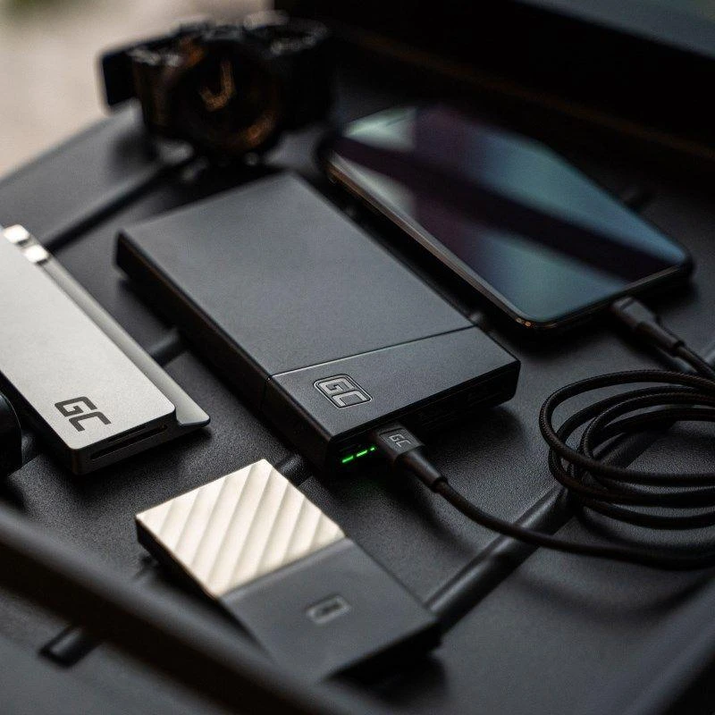 Green Cell Žalias Cell Žalias CELL Power Bank PowerPlay10 10000mAh USB-C 18W PD ir 2x USB-A GC Ultra Charge