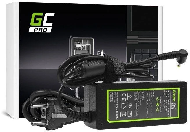 GREENCELL AD123P Žalias Cell PRO įkroviklis / kintamosios srovės adapteris, skirtas Lenovo 65W / 20V 3.25A / 4.0mm-1.7mm