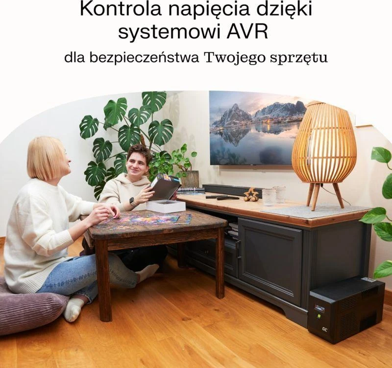 Green Cell Žalias Cell Avarinis maitinimo šaltinis UPS Greencell 2000VA 1200W PowerProof su LCD ekranu