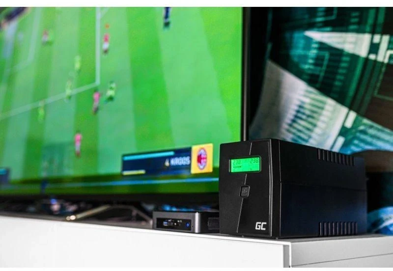 Nepertraukiamo maitinimo šaltinis Green Cell Uninterruptible Power Supply UPS 1000VA 600W with LCD Display | EU VERSION | 2x Schuko 2x IEC Sockets
