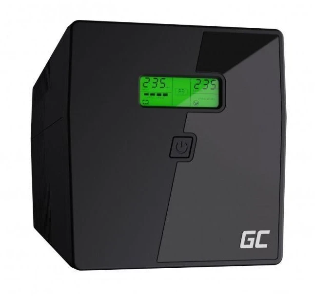 Nepertraukiamo maitinimo šaltinis Green Cell Uninterruptible Power Supply UPS 1000VA 600W with LCD Display | EU VERSION | 2x Schuko 2x IEC Sockets