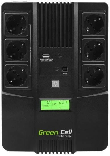Green Cell Žalias Cell GREENCELL UPS07 UPS Žalias Cell AiO su LCD 800VA