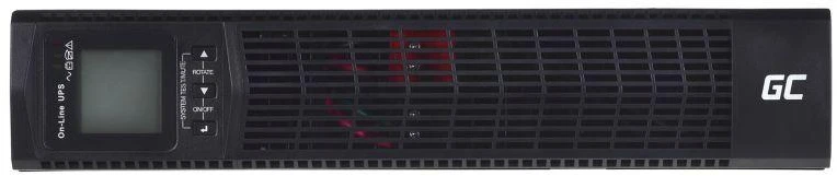 Žalias CELL UPS13 1000VA 900W nepertraukiamo maitinimo šaltinis (UPS), skirtas RTII stovo tipo serverių spintoms
